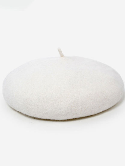 Stylowy retro wełniany beret na jesień i zimę