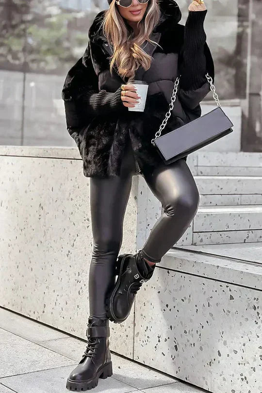 Kris Oversized Winter Jacket | Women's Hooded Jacket with Multicolor Design