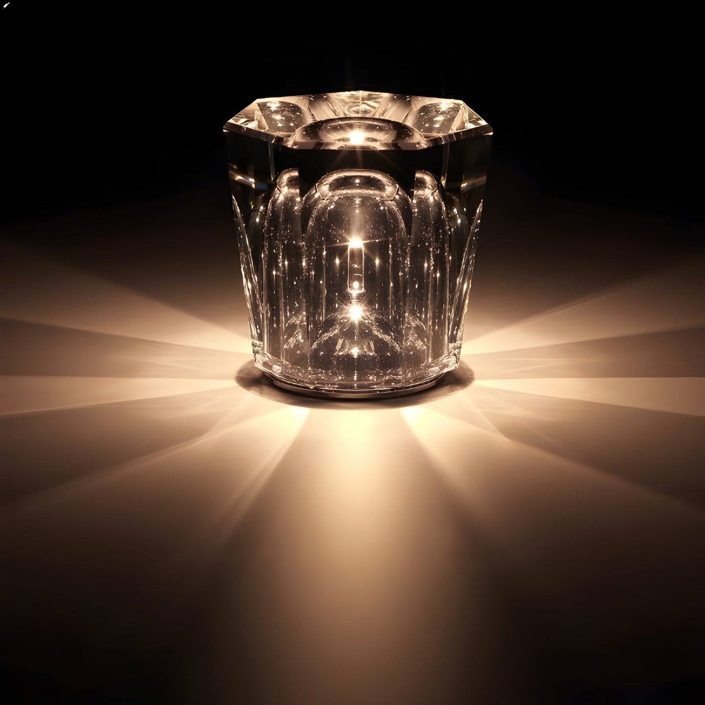 Elegancka Ładowalna Lampa Stołowa z Kryształami Diamentowymi – Lumière Diamant
