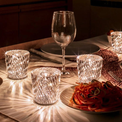 Elegancka Ładowalna Lampa Stołowa z Kryształami Diamentowymi – Lumière Diamant