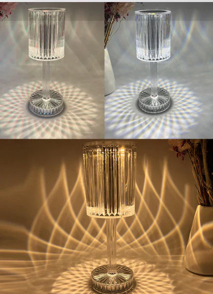 Nowoczesna ściemniana lampa stołowa z kryształami – Seraphine