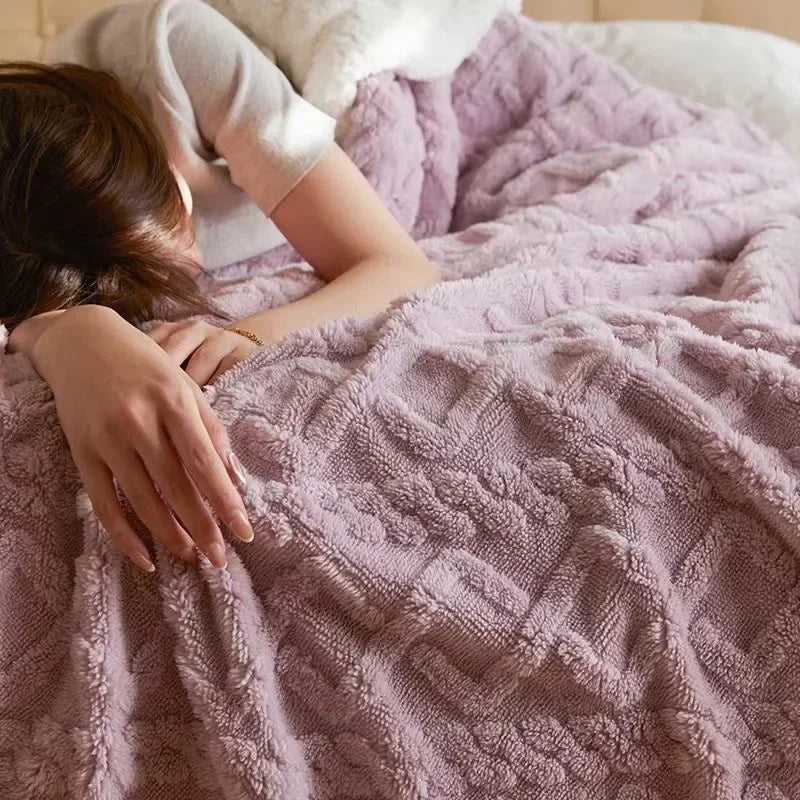 Miękki Zimowy Koc z Wełny Jagnięcej dla Dodatkowego Ciepła