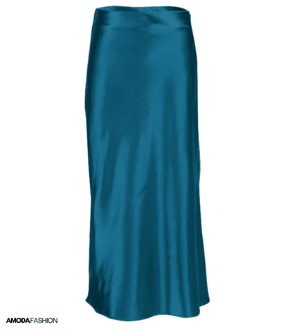 Elise | Długa satynowa spódnica z podwyższonym stanem