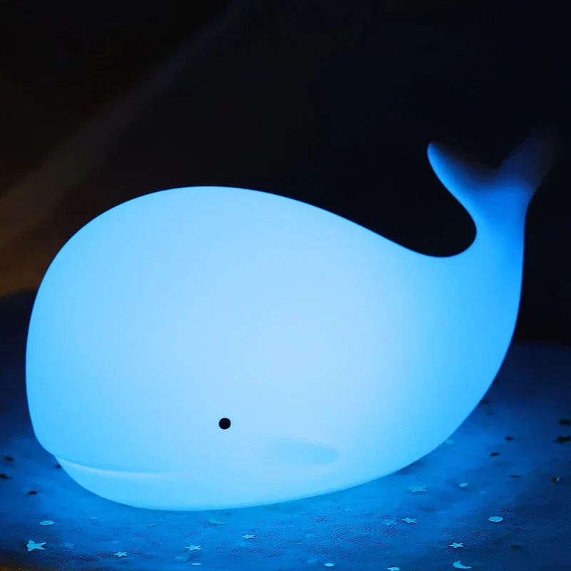 Urocza lampka nocna w kształcie wieloryba z funkcją zmiany kolorów - GlowWhale