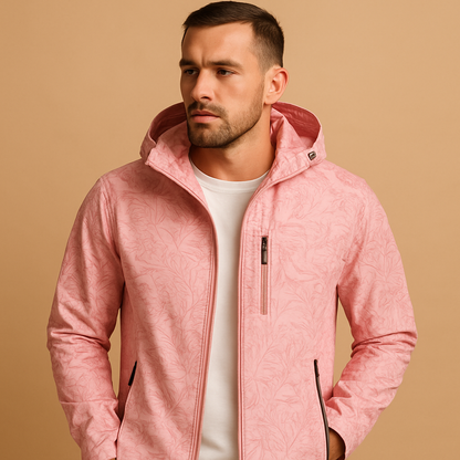 Lekka wodoodporna kurtka męska z motywem liści | Tobias