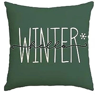 MerryCushion – Zielona Poszewka na Poduszkę z Motywem Świątecznym 45x45 cm