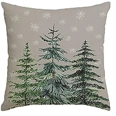 MerryCushion – Zielona Poszewka na Poduszkę z Motywem Świątecznym 45x45 cm