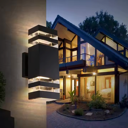 Wodoodporna aluminiowa lampa z podwójnym oświetleniem do użytku zewnętrznego