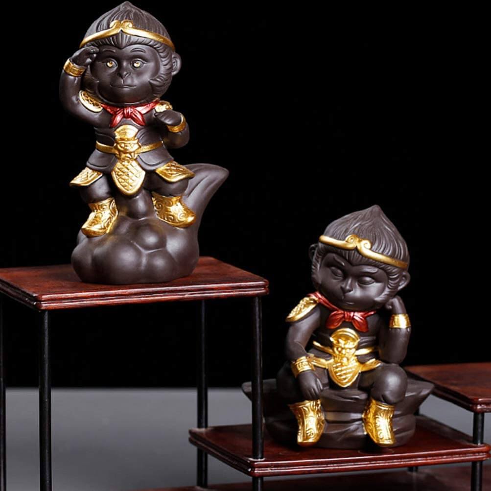 Charakterystyczny Dekoracyjny Posąg Małpiego Króla w Medytacji