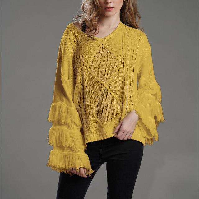 MILOU – Sweter z Frędzlami