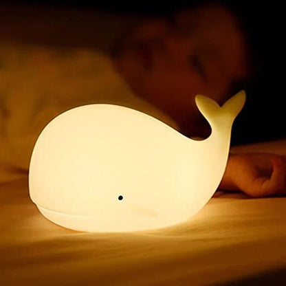 Urocza lampka nocna w kształcie wieloryba z funkcją zmiany kolorów - GlowWhale
