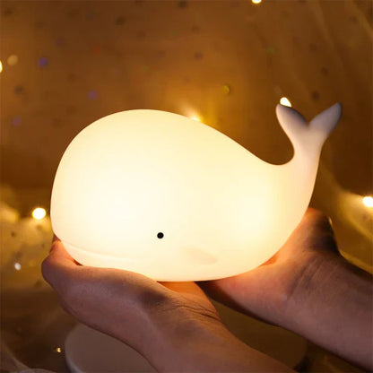 Urocza lampka nocna w kształcie wieloryba z funkcją zmiany kolorów - GlowWhale