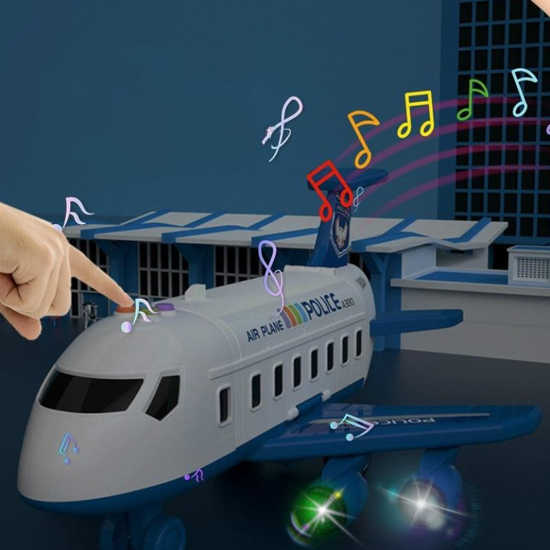 Zestaw Zabawek Lotniczych - Duży Samolot i Sześć Mini Pojazdów Budowlanych - Idealny dla Dzieci w Wieku 3-6 Lat - Wspiera Kreatywną Zabawę