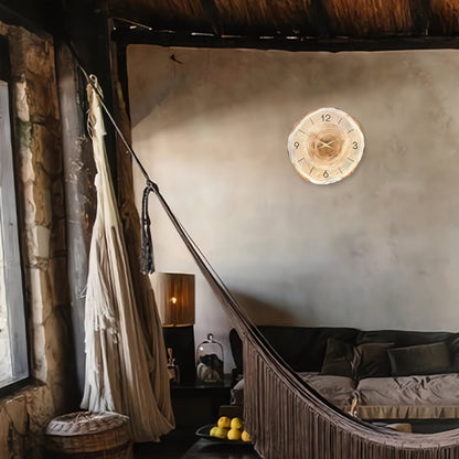 Stylowy Drewniany Zegar Ścienny do Eleganckich i Cichych Wnętrz