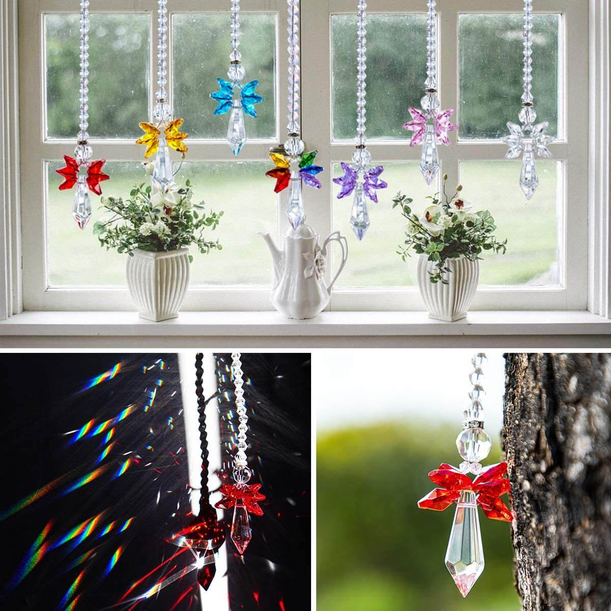 Figurka anioła z magicznym łapaczem słońca