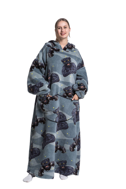 ICEY - Fleece Zimowy Koc z Kapturem