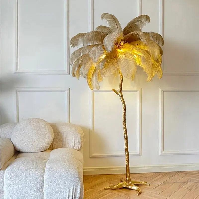 LuxeOstral - Nordic Ostrich Feather Floor Lamp
