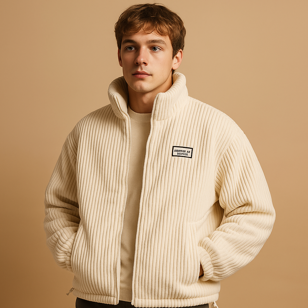 Mees Męska Kurtka Sztruksowa z Bawełnianą Podszewką - Ciepła i Stylowa