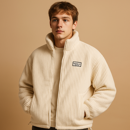 Mees Męska Kurtka Sztruksowa z Bawełnianą Podszewką - Ciepła i Stylowa