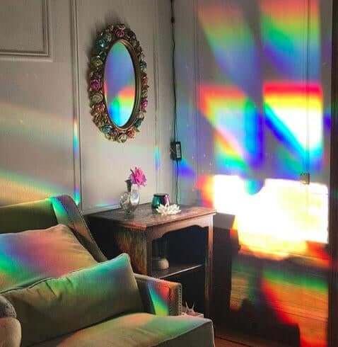 Trójwymiarowa tęczowa folia okienna