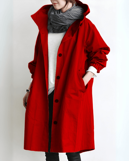 Wodoodporny Trencz dla Kobiet z Kapturem | Wiosenna Kolekcja