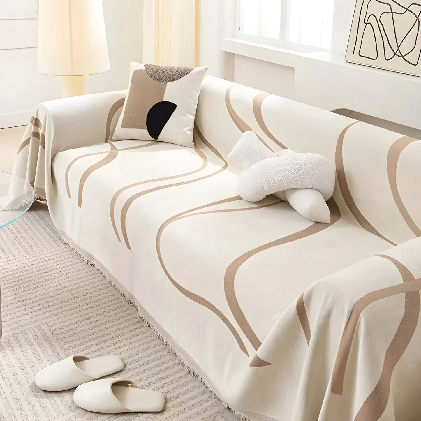 Odwracalny pokrowiec na sofę z chenilli i bawełny – LuxeCasa